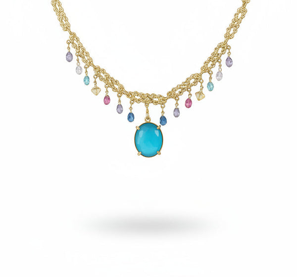 Classic Necklace Stones ‘n’ Turquoise Charm