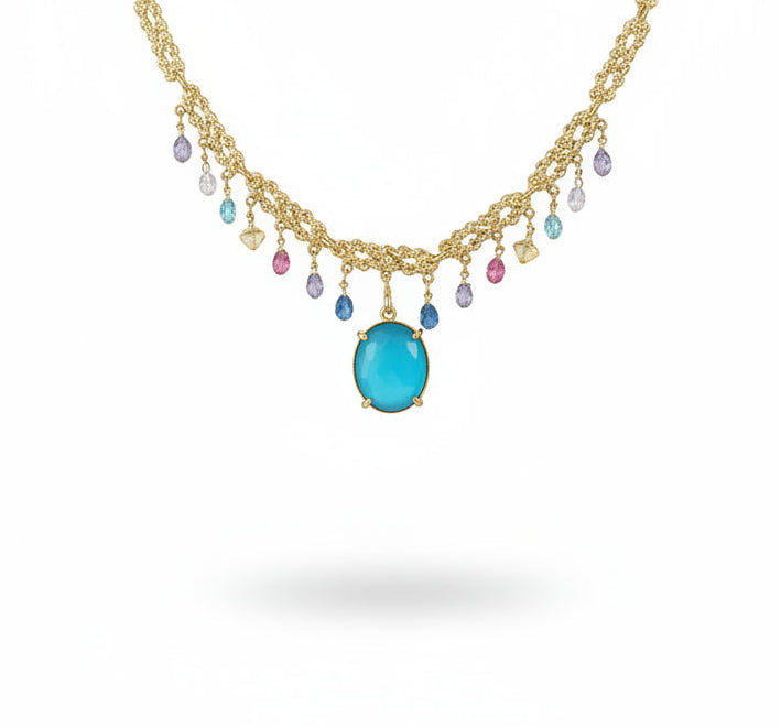 Classic Necklace Stones ‘n’ Turquoise Charm