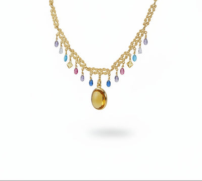 Classic Necklace Stones ‘n’ Honey Yellow’ Charm