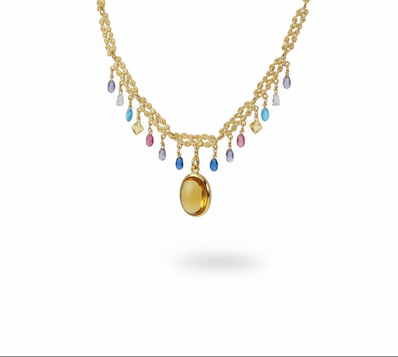 Classic Necklace Stones ‘n’ Honey Yellow’ Charm